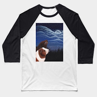 Guinea Pigs Under the Moon Baseball T-Shirt